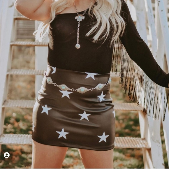 Leather western star skirt - Picture 2 of 4